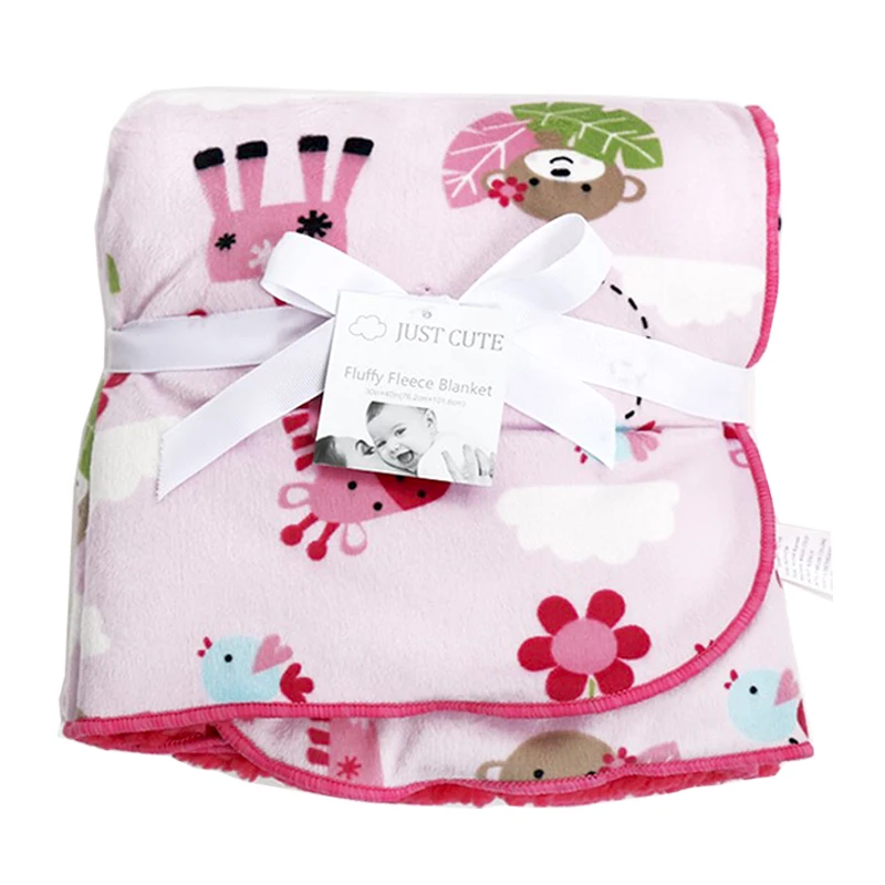 Short Plush Fluffy Owl Baby Blanket Boy Girl Newborn Wrap Super Soft