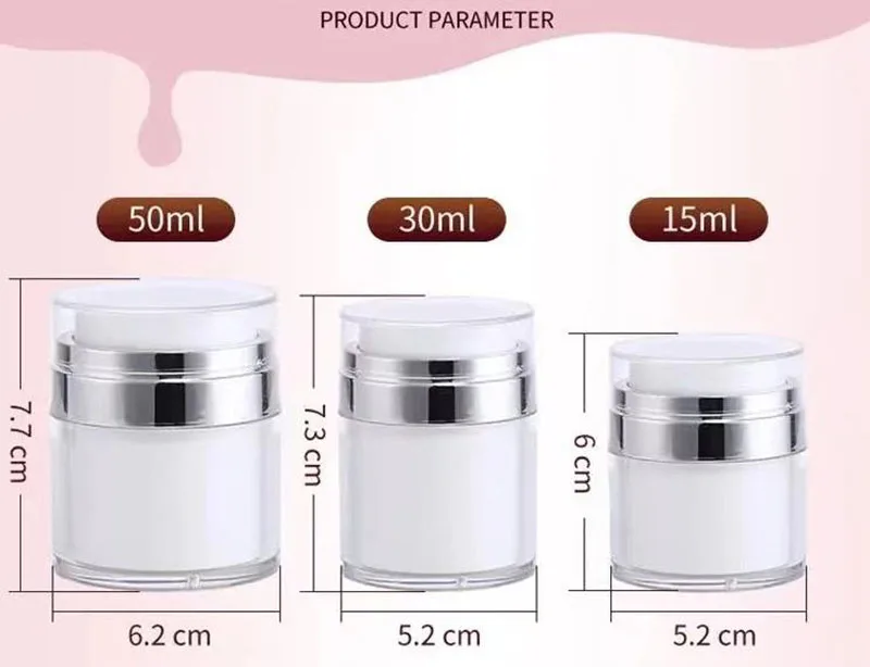 1PC 15g 30g 50g Cosmetic Jar Empty Acrylic Cream Cans,Press Cream Jar,Vacuum Bottle,Sample Vials,Airless Cosmetic Container New