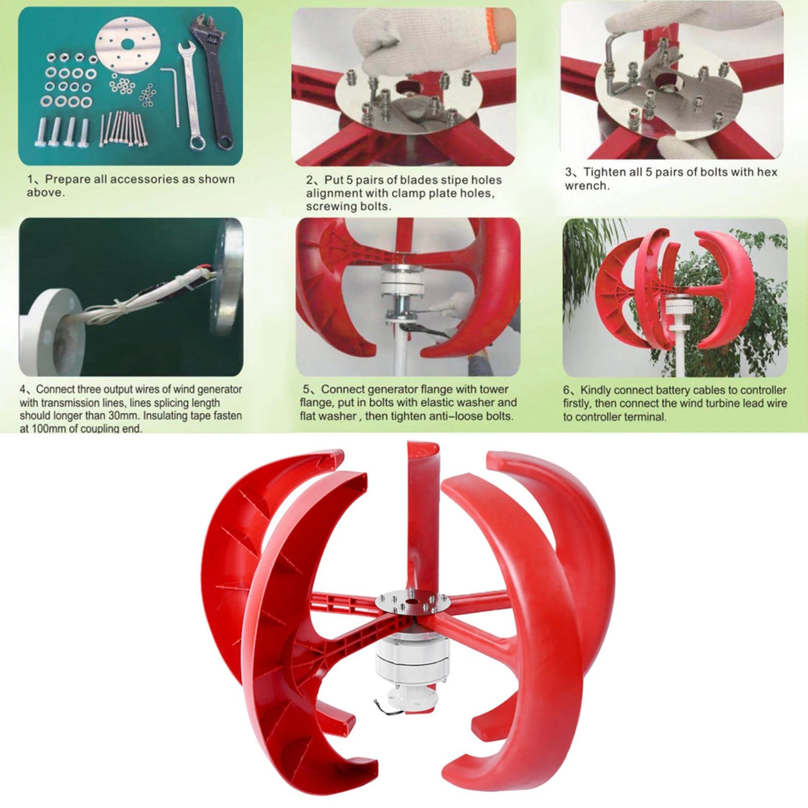600W DC12V Wind Turbine Vertical Wind Generator Kit Electricity Producer Equipment