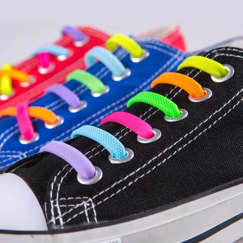 

16 Pcs Men Women Lazy Shoelaces Without Ties Elastic Laces Sneakers Silicone Shoestring Rubber Band for Sports Shoes Accessories