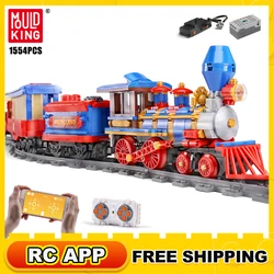 Mould King – blocs de construction électrique de voie de voiture magnétique, application Rc, 1873 pièces, Train magnétique, modèle Moc, jouets éducatifs à monter soi même 