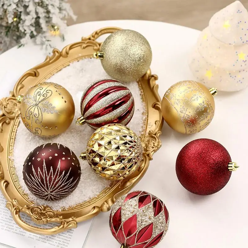 

8cm 16pcs Christmas Ball Christmas Tree Ornament Home Christmas Hanging Pendant New Year Party Decoration Gift Navidad 2024