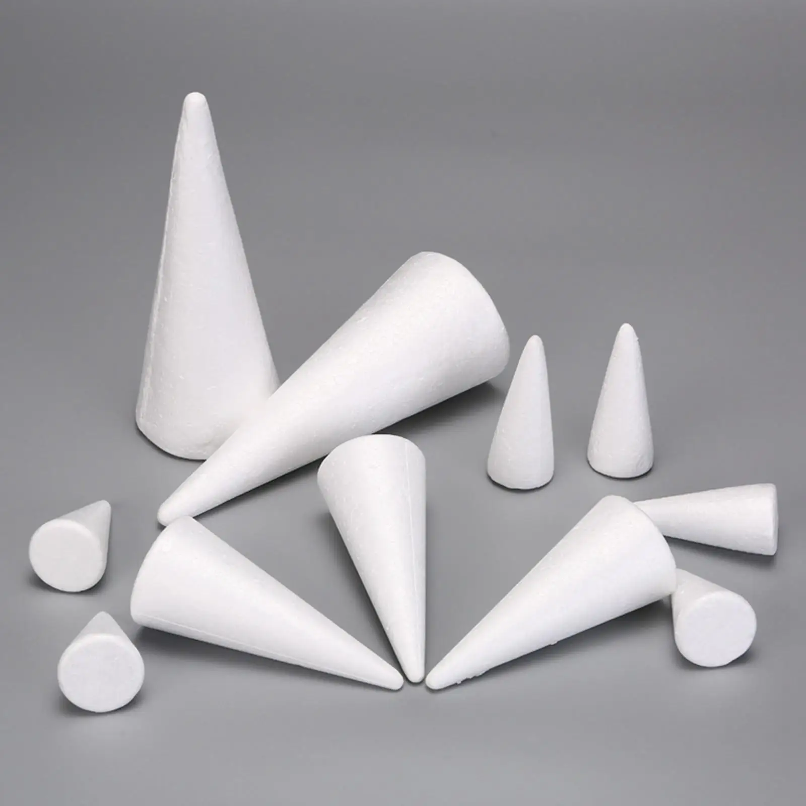 5x Foam Cones for Crafts Polystyrene Cones for Activities Table Centerpiece 5x Foam Cones for Crafts Polystyrene Cones for Activities Table Centerpiece