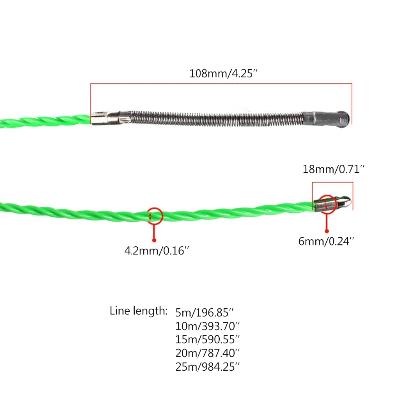 Cable Puller Wire Fish Ribbon Cable Puller Tool Cables 5/10/15/20/25/30 Meters