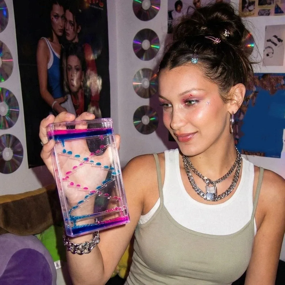 창의적인 다채로운 액체 모래 타이머 사각형 플라스틱 케이스 다이나믹 슬라임 플로우 타이머 재미있는 투톤 모래시계 타이머 교실용