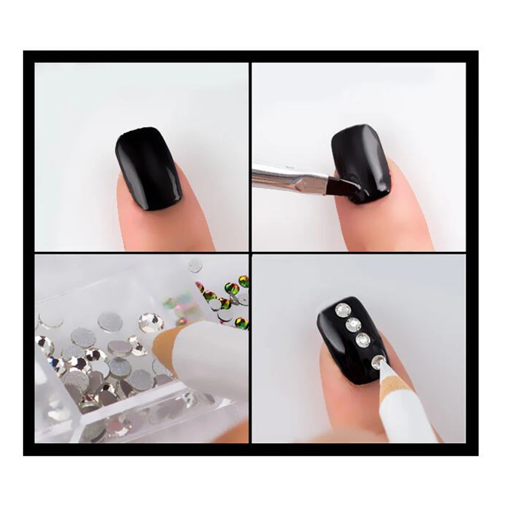 10pcs Rhinestone Picker Dotting Pencil White Wax Pencil Wood Pen Picker Rhinestones Gems Picking Dotting Tool Manicure Supplies 6