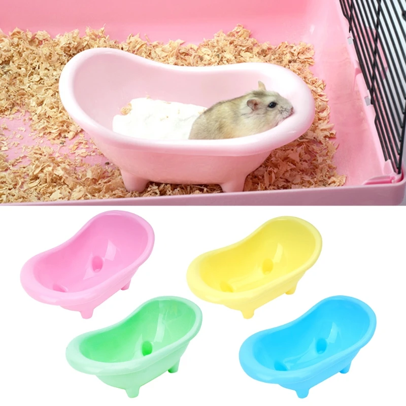 Pet Mouse Bathing Bathtub Plastic Bathtub Hamster Bathing Supplies Toy Little Pet Bathroom Rat Cage Accessories Toilet