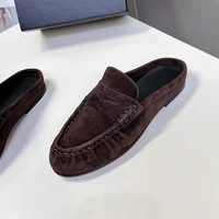 2026 New Fashion Classic Women Slippers Top Quality Leather Summer Woman Slides Flats Size 34-40 Casual Loafers Mules Slippers - Image 6