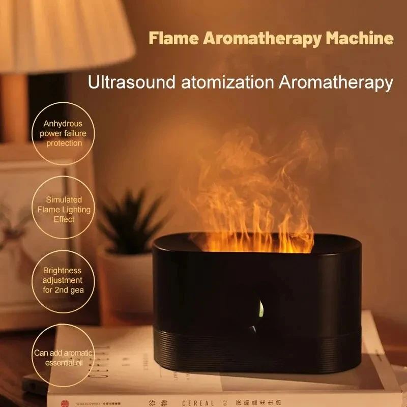 For Humidifier Ultrasonic Air Humidifier With LED Lighting Simulation Colorful Flame Fragrance Machine 4