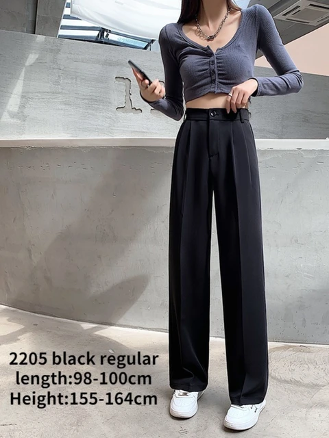 New Women Casual Loose High Waist Wide Leg Pants Spring Summer