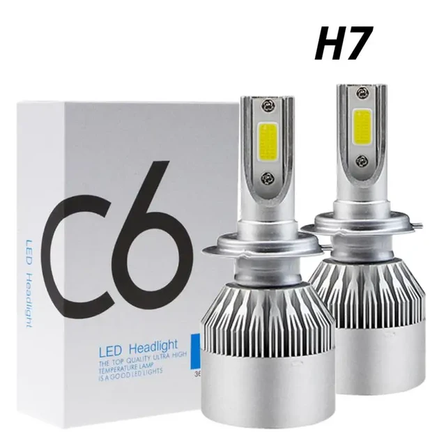 2x Ampoules H7 LED Voiture Car 72W 7600LM Feux Phare 6500K BLANC PUR IP68 -  Équipement auto