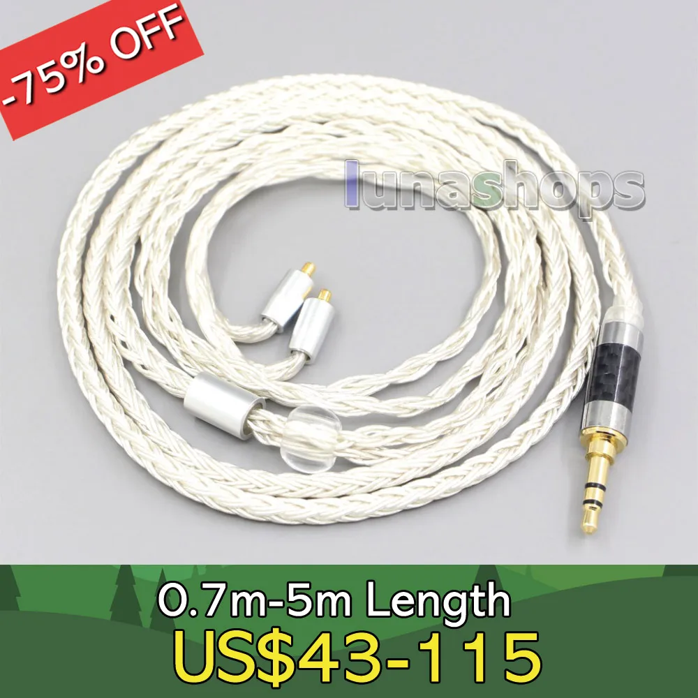 

16 Core OCC Silver Plated Headphone Earphone Cable For Dunu T5 Titan 3 T3 (Increase Length MMCX) LN007245