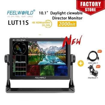 FEELWORLD LUT11S 울트라 브라이트 IPS 터치 스크린 3DLUT 3G-SDI HDMI DSLR 카메라 필드 모니터, F970 외장, 10.1 인치, 2000nit