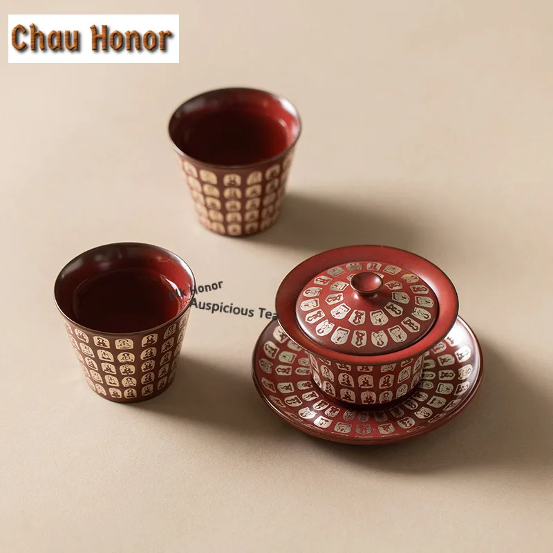 Old Rock Mud Buddha Tea Set Complete Set Aesthetic Tea Ceremony Set Household Tea Brewing Teapot And Tea Cup Set Tea Items Craft