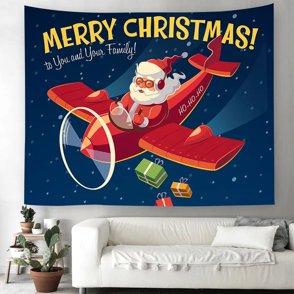 

Christmas Snowman Magic Tapestry Wall Painting Hanging Poster Premium Polyester 100D Bedroom Vivid Color Brass Grommets Banner