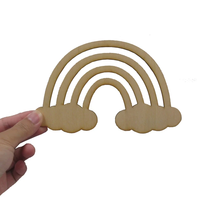 Ritagli Legno Arcobaleno 30 Pz - Non Finiti, Per Fai Da Te, Decorazione Casa, Matrimoni, Natale - Foto 8