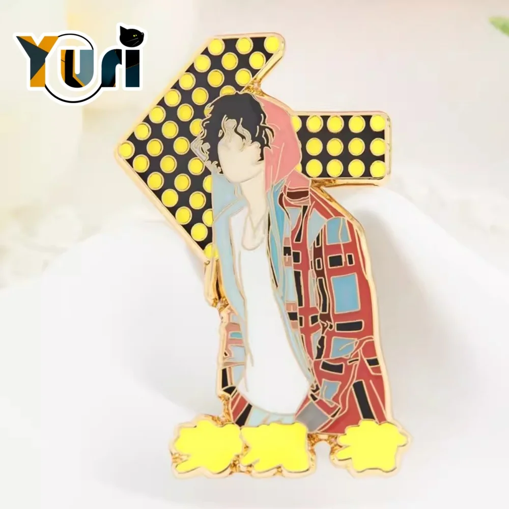 

Оригинальная металлическая светящаяся брошь-значок Wang Yibo коллекция реквизит для косплея подарок для детей C