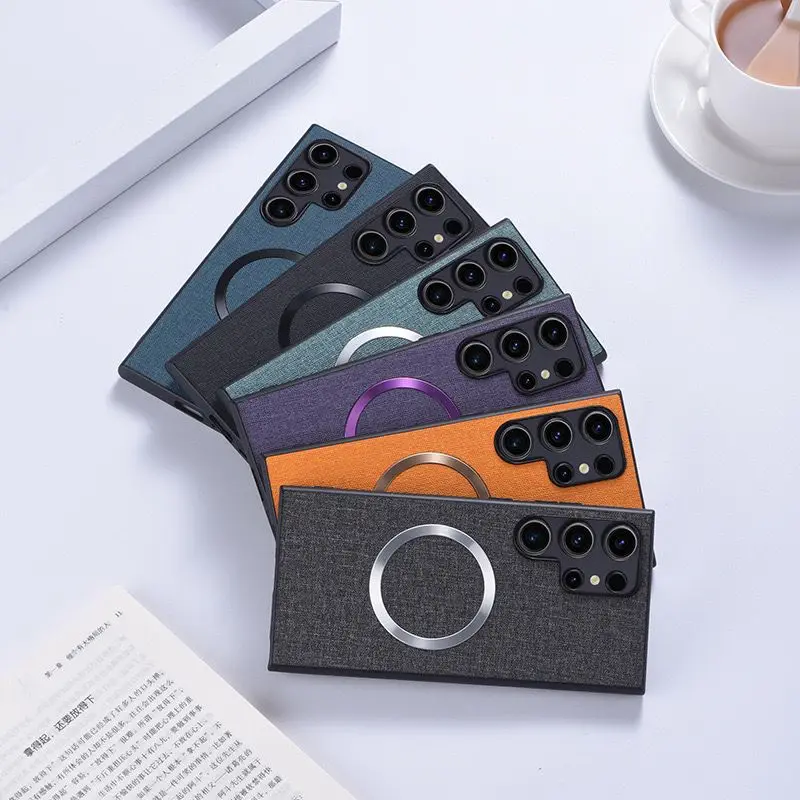 Sleek Fabric Case with Magnetic Charging Compatibility and Silicone Protection