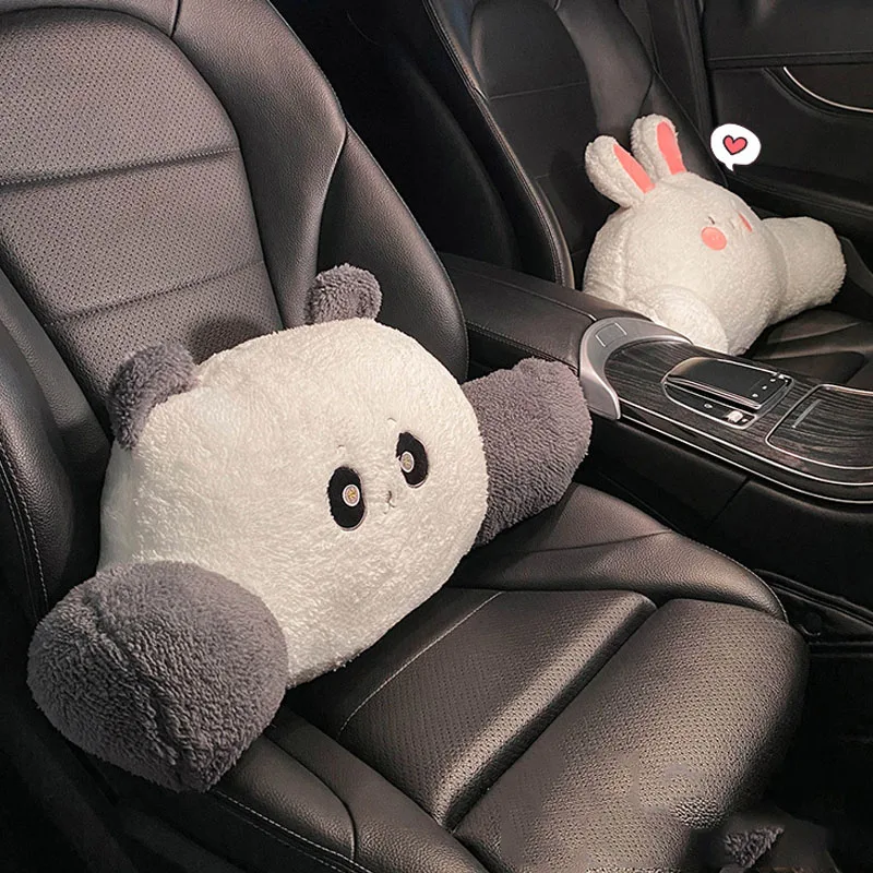 Car Seat Headrest Pillow Plush Head Protector Cartoon Panda Travel