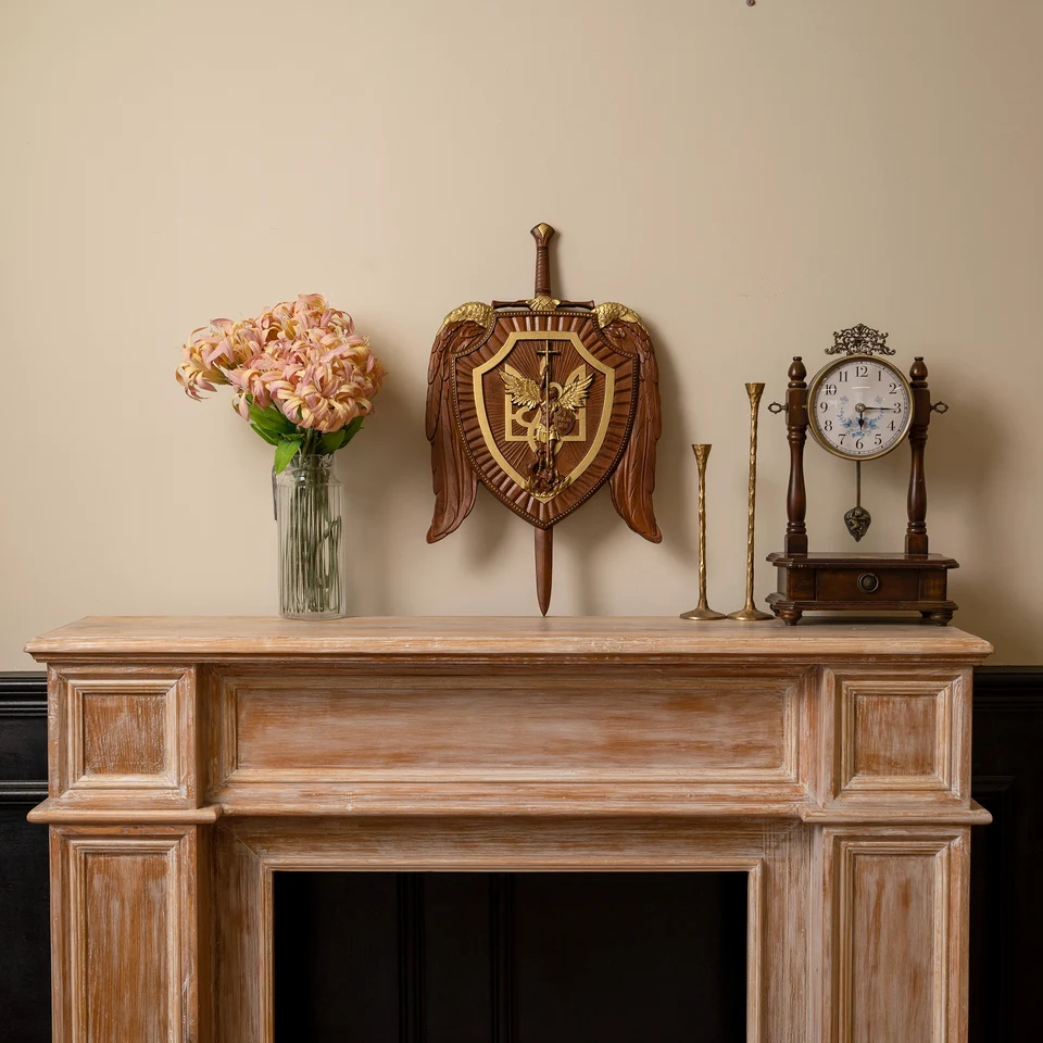 ❤アンティーク加工 リバーシブル天使の壁型ミラーオブジェ 裏面シェルフ ブライス S5528bf81e754474cac4f8c299dd01