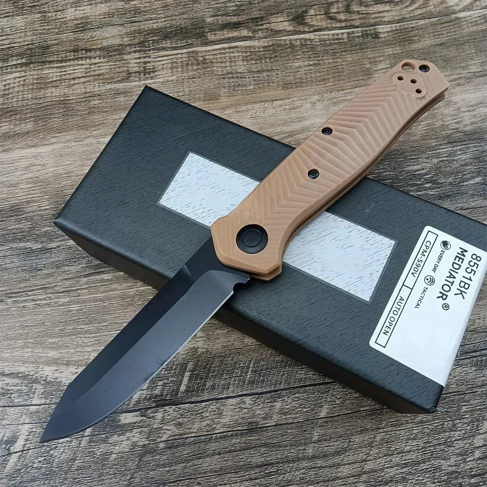 

Складной нож BM 8551 8551BK AU/TO, черное лезвие, нейлоновая ручка с карманным зажимом, уличные охотничьи режущие ножи для кемпинга, практичные ножи для повседневного использования