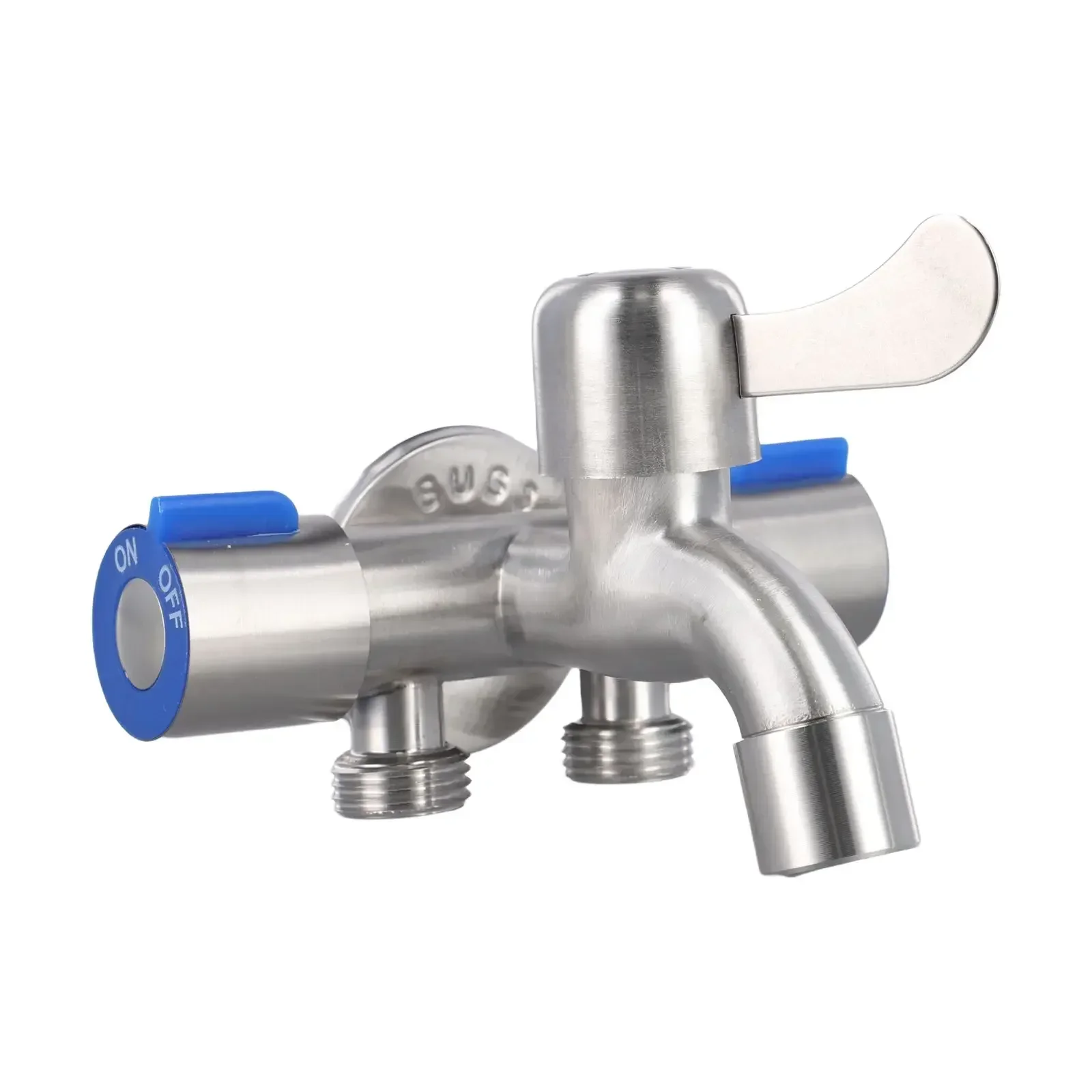 Bathroom Accessories Three Way Faucet Stainless Steel Bathroom Tap Sink Faucet Washing Machine Faucets Balcony Mop Pool Toilet Diverter 1x