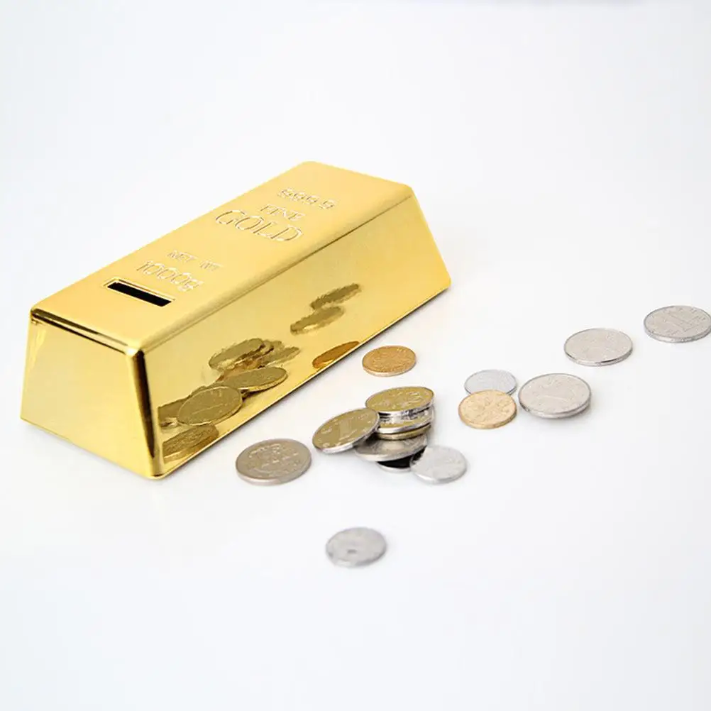 Gold Bars Brick Piggy Bank Child Gold-brick Money Saving Pot High Quality Kids Coin Jar 5