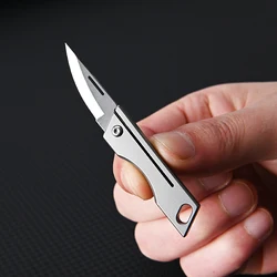 Titanium Alloy Mini Folding Knife Portable EDC Camping Equipment Keychain Pendant Express Unpacking Pocket Knife Survive Tool