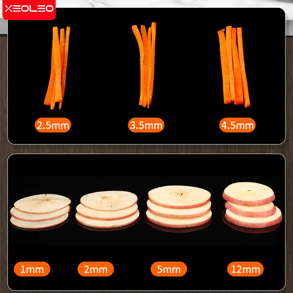XEOLEO Electric Vegetable Cutter 80W Fruit Slicer for Carrots Veggies Potatoes cheese Multi-Function Vegetable Cutter 4