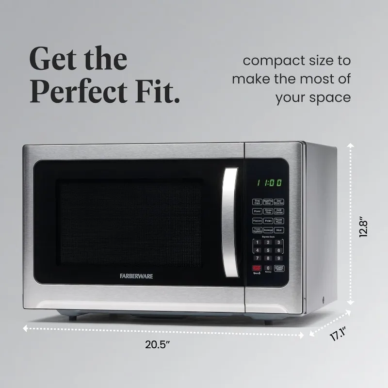 Farberware Countertop Microwave 1100 Watts, 1.2 cu ft - Microwave Oven With Grill Functionality and Child Lock 4