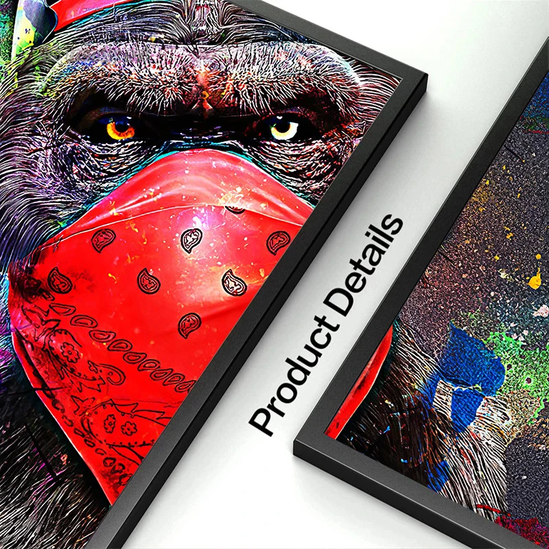 Pôsteres e Impressões de Macacos Engraçados, Animal Pop Art, Luxo, Crazy  Gorilla Canvas, Pintura de Parede, Decoração da Sala, Moda - AliExpress