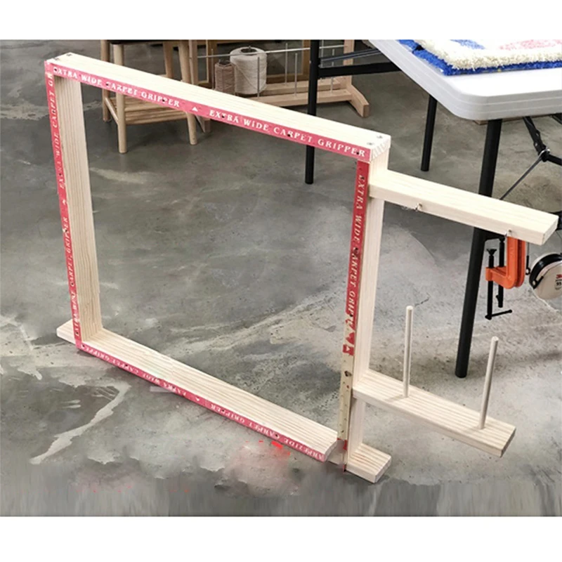 Wood Tufting Rug Making Frame for Use with Tufting Guns Tabletop