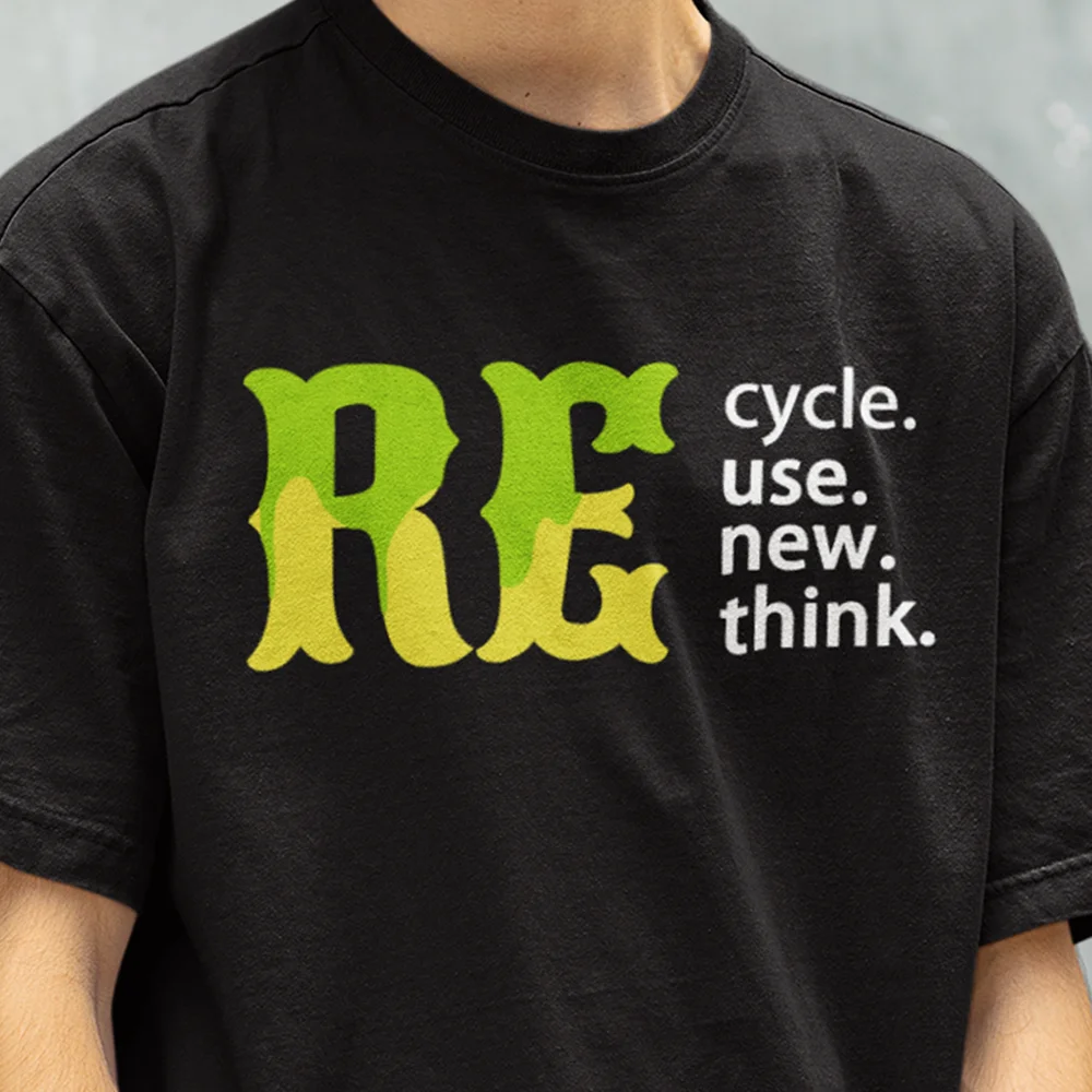 

Recycle Reuse Renew Rethink Crisis Environmental Activism Gift T-Shirt New 100% Cotton O-Neck Short Sleeve Casual Mens T-shirt