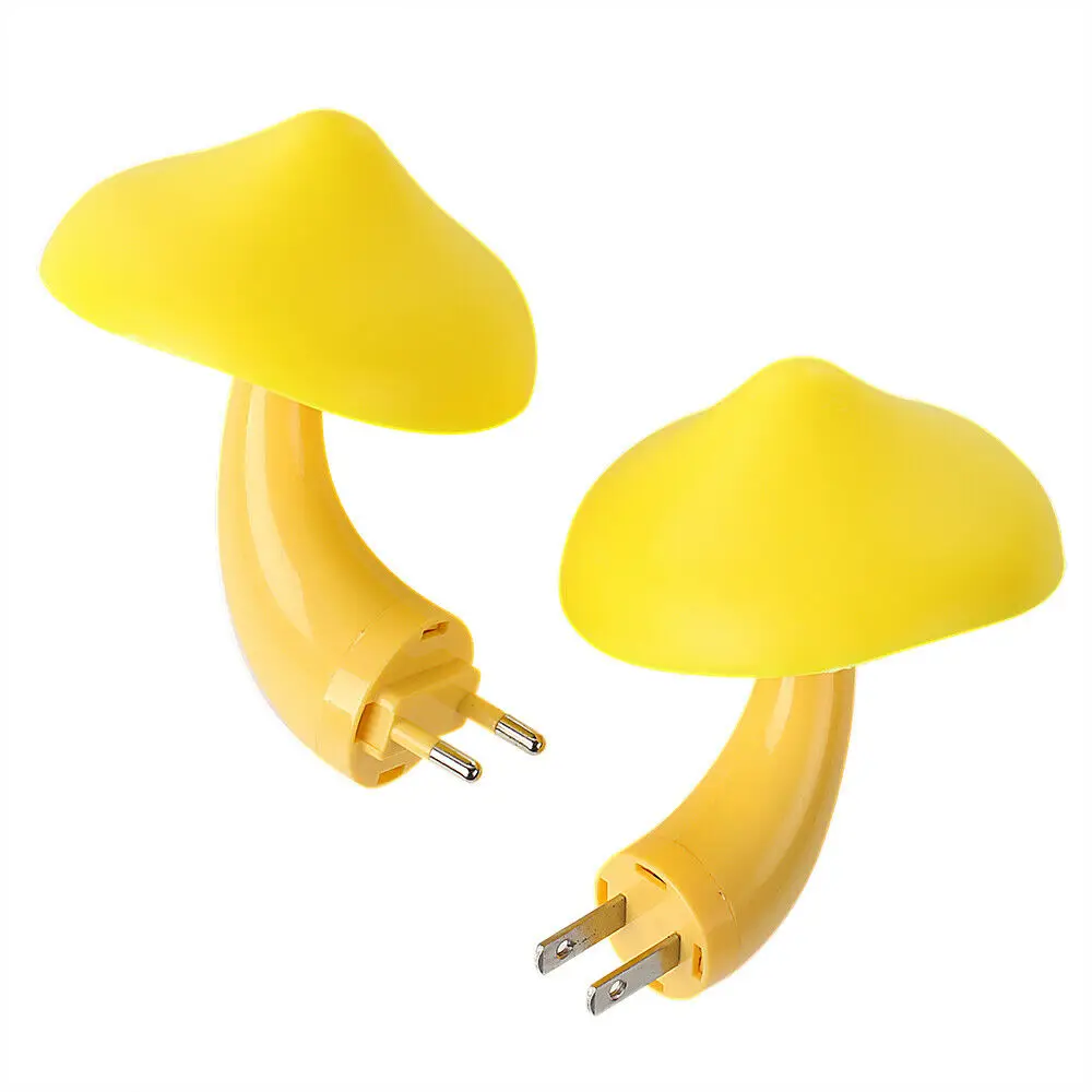 Mushroom Shape LED Night Lights Sensor Dusk to Dawn Bedroom Decor Wall Lamps for Kids Children's Room Bedside Lamp US/EU Plug nite light