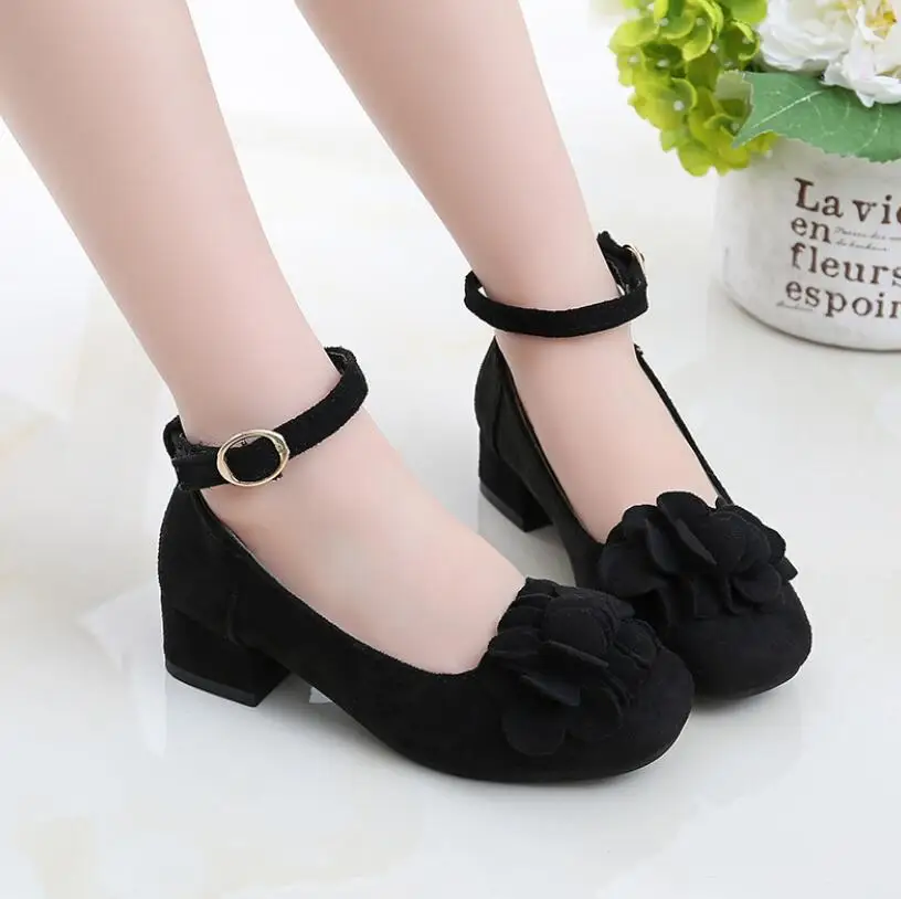 Kids Leather Shoes Girls Wedding Dress Shoes Children Princess Flower Leather Sandals For Girls Casual Dance Flat Sandals