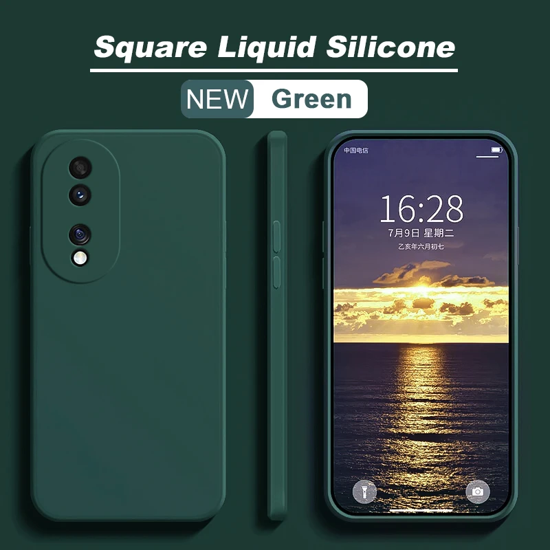 Luxury Square Liquid Silicone Soft Shockproof Phone Case
