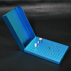 Dental 152 Holes Case Metal Box Cleaning Stand Autoclave Sterilizer For High/Low Speed Dental Burs