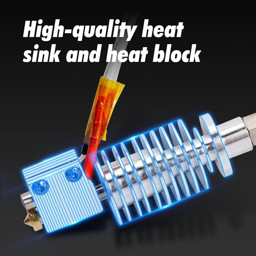 Kobra Hotend V5 J-Head 24V 45W Ad Alto Flusso Per Stampanti 3D ANYCUBIC - Kit Completo Con 5 Ugelli E Calzini Silicone Ricambi Anycubic Vyper - Foto 8