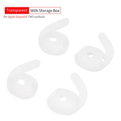 Silicone Ear Tips with Anti - Drop Hooks for True Wireless Earbuds (4 - Pack) (Transparent)