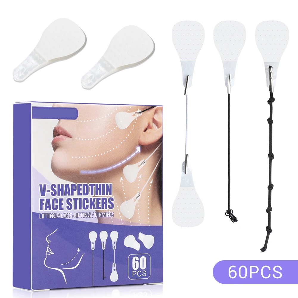 60Pcs Invisible Face Sticker Fox Eyes Neck Double Chin Lift V Shape Refill Tapes Thin Makeup Facelifting Patch Lift Face Sticker