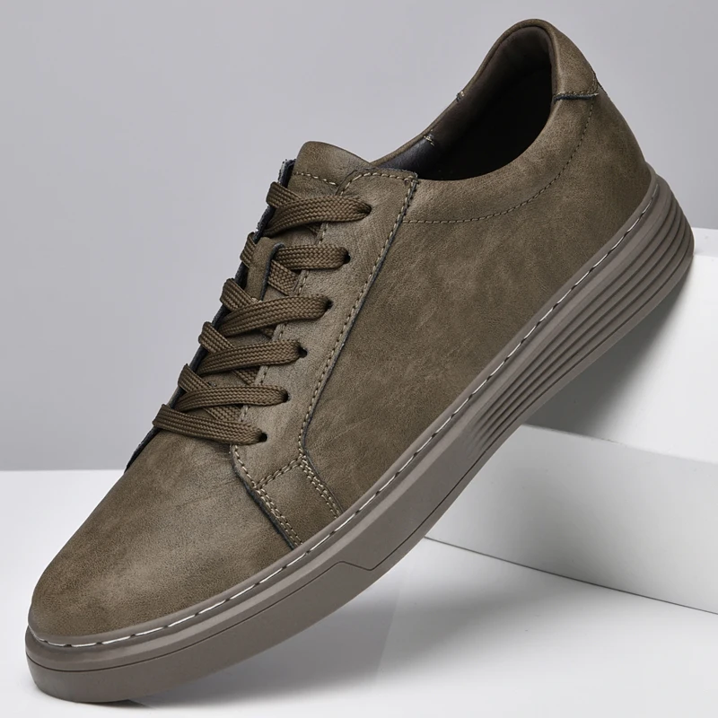 Men's Shoes 2023 Genuine Leather Designer Casual Shoes Italian Luxury Brand Comfy Sneakers Men Skateboard shoes Tenis Masculino 4