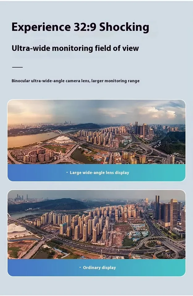 Wireless Wifi Surveillance Camera Binocular Splicing 180° Ultra