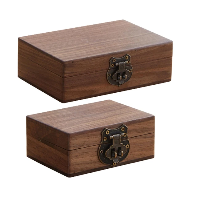 Wooden Storage Box Retro Chest  Treasure Chest Storage Box Us - Wooden Box  Desktop - Aliexpress