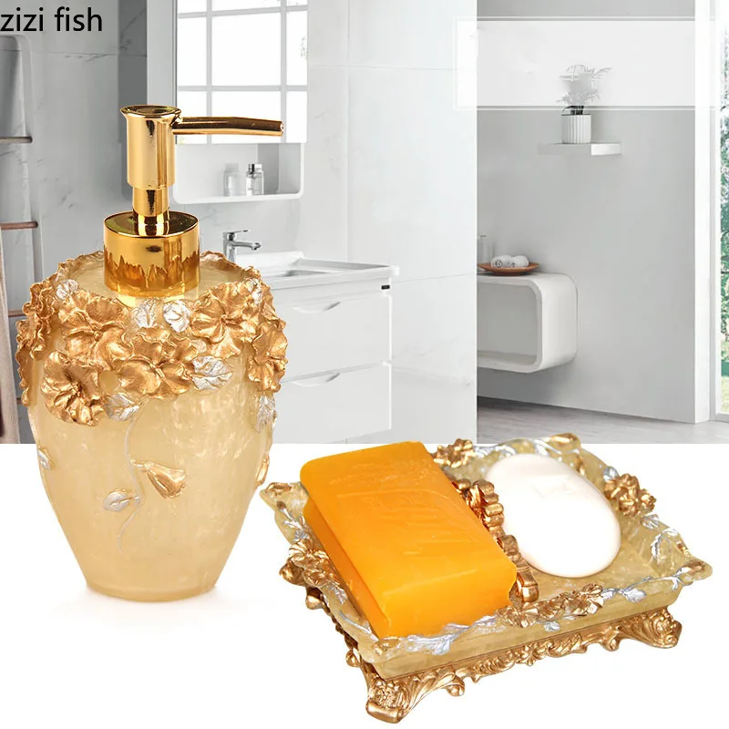 Floral Texture Portable Soap Dispenser for Bathroom