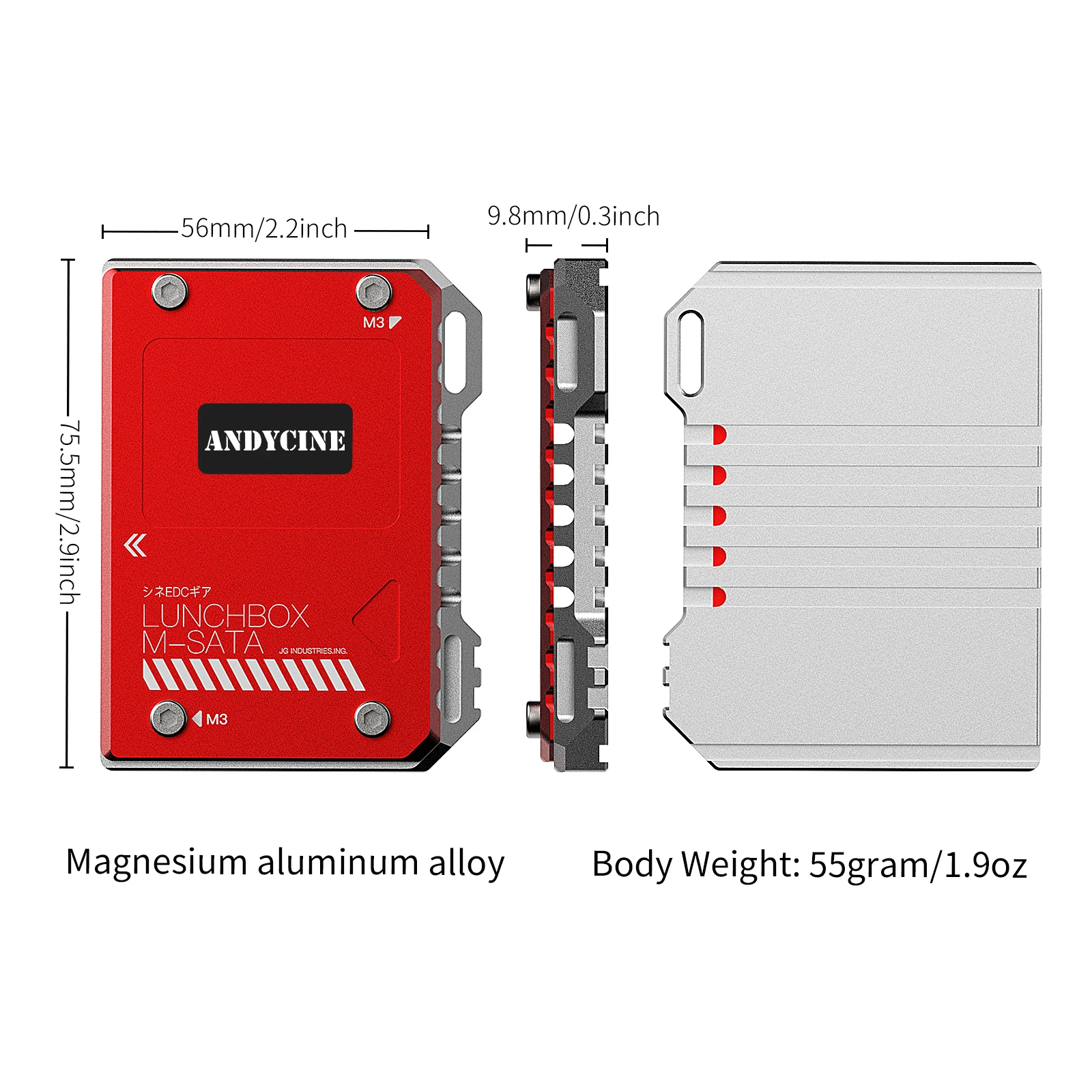 Dissipação de Calor Msats para Sata Liga de Alumínio para Atmos Andycine Lancheira Disco Rígido Caixa Gabinete Ninja v Ssd Case - Image 3