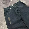 American Y2K New Hip Hop Gothic Embroidered Straight Jeans Men Street Casual Loose Oversized Mopping Wide-leg Pants Couple Jeans 5