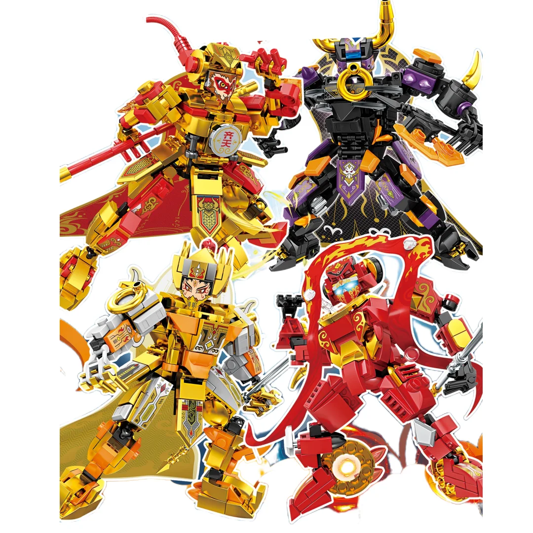 Mecha Series Bull Demon King Sun Wukong Mecha Building Blocks City Monkied Robot Super Monkey King Fighter Figures Mattoni Giocattoli