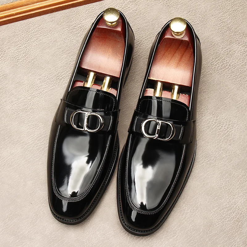 Men's shoes overshoes lacquered leather work wear formal wear high-end wedding shoes large style