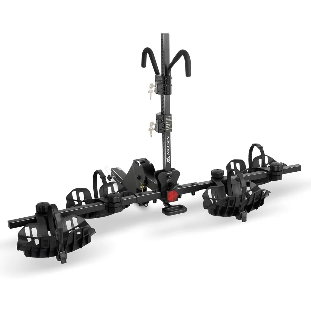 Electric Bike Rack Hitch Foldable Quick Release Smart Tilting 2 Ebike Rack Platform Style Carrier with Car Lock