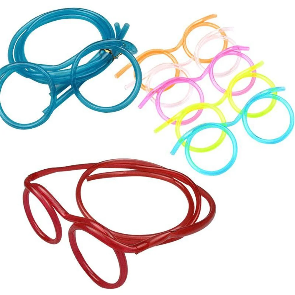 Funny Soft Plastic Glasses Straw Unique Flexible Drinking Tube Kids Party Bar Accessories Beer Colorful Homebrew 1pcs drinking straws,glass straw set,cocktail accessories